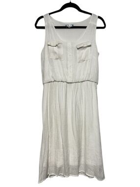 White Gaizy Beachy Dress Size M‎ Coastal Cowgirl Wedding Vacation Summer Classic